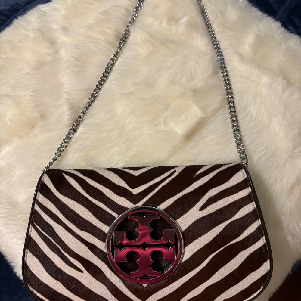 Tory Burch Reva Zebra Clutch